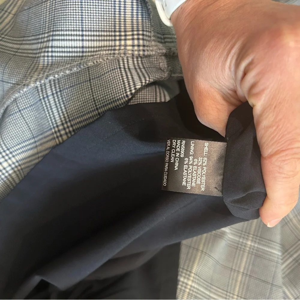 Black and Grey Gray Asymmetrical Ruffled Midi Dress Antonio Melani Dress Plaid - Picture 5 of 5